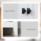 HOMCOM Grand garde-manger de cuisine autoportant de 183 cm, organisateur de rangement à 4 portes avec 4 niveaux et étagères réglables, blanc