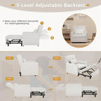 AECOJOY Fauteuil Convertible 3-en-1 avec Oreiller et Dossier Réglable