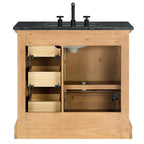 Meuble sous-vasque Hervas avec plateau en marbre naturel, sans miroir