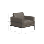 Fauteuil club moderne HomePop rembourré avec cadre en métal