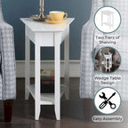 Table d'appoint d'angle American Heritage avec étagère de Convenience Concepts