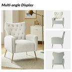 Chaise touffetée Abadiana avec accent et piètement en métal