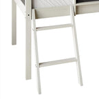 Lit mezzanine bas classique double CraftPorch avec tableau noir, toboggan et échelle