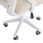 Javlergo Chaise de Bureau Dossier Mi-Hauteur Pivotante avec Support Lombaire, Fauteuil de Bureau Ergonomique en Maille avec Accoudoirs