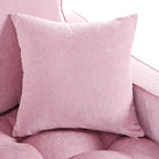 Canapé-lit Chenille avec dossier touffeté et 2 oreillers détachables pour le salon