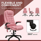 Chaise de bureau de massage vibrante à dossier haut HOMCOM avec 6 points de vibration, chaise d'ordinateur inclinable et chauffante en cuir PU