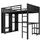 Lit mezzanine taille XL avec armoire intégrée