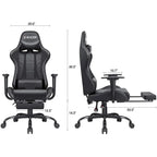 Chaise de jeu avec repose-pieds - Chaise de bureau ergonomique