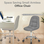 Chaise de bureau à domicile sans accoudoirs Javlergo, chaise de bureau d'ordinateur réglable en hauteur avec roulettes