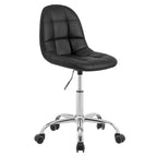 Chaise de bureau à domicile sans accoudoirs Javlergo, chaise de bureau d'ordinateur réglable en hauteur avec roulettes