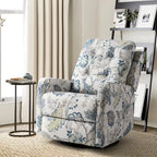 Fauteuil inclinable pivotant manuel Arlette Contemporary Floral avec dossier capitonné