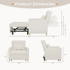 AECOJOY Fauteuil Convertible 3-en-1 avec Oreiller et Dossier Réglable