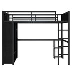 Lit mezzanine taille XL avec armoire intégrée