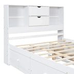Lit plateforme King Size avec tête de lit de rangement et 8 tiroirs