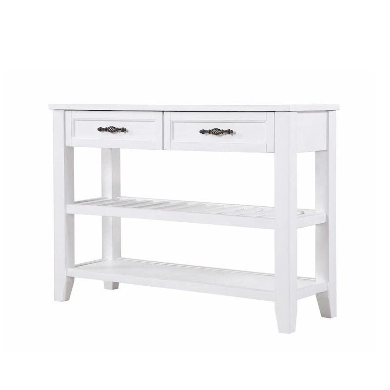 Table console de 42 po avec tiroirs et étagères à niveaux
