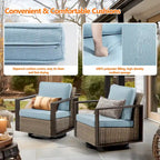 Fauteuil à bascule d'extérieur Cozywor en osier 2 pièces avec structure métallique et coussins