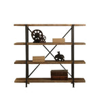 Étagère murale industrielle en bois et métal à 4 niveaux