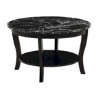 Table basse ronde avec étagère