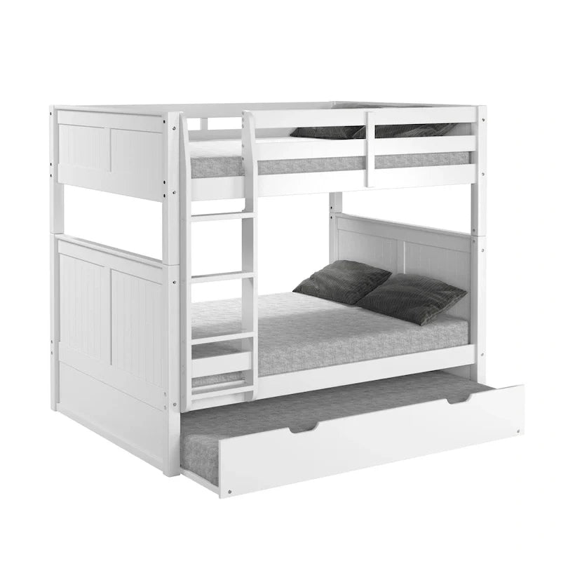 Lit superposé Camaflexi double sur double avec lit gigogne simple - Tête de lit à panneaux