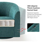Fauteuil Cuenca moderne en tissu avec piètement pivotant