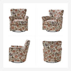 Fauteuil à bascule pivotant Georg en tissu confortable à motif floral avec accoudoirs arrondis par HULALA HOME