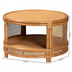 Table basse bali & pari Louis, rotin marron naturel, style bohème moderne